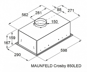 картинка Кухонная вытяжка Maunfeld CROSBY 850LED 
